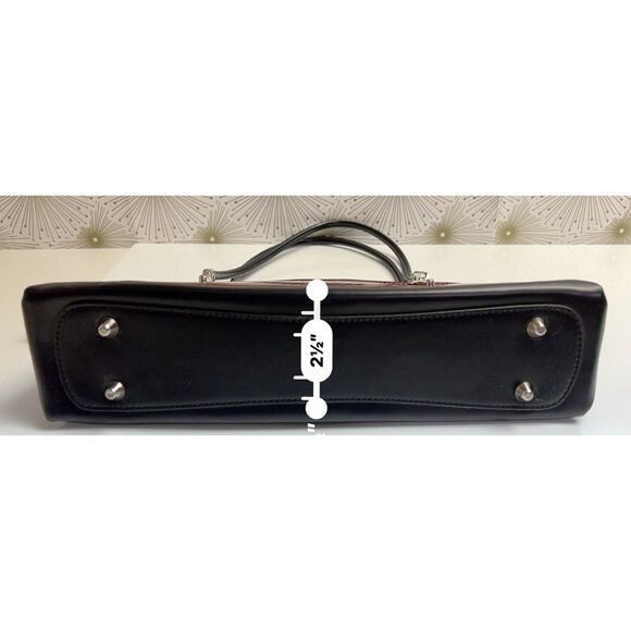 Cherry red and black faux crocodile embossed Bejio shoulder bag - Picture 12 of 12